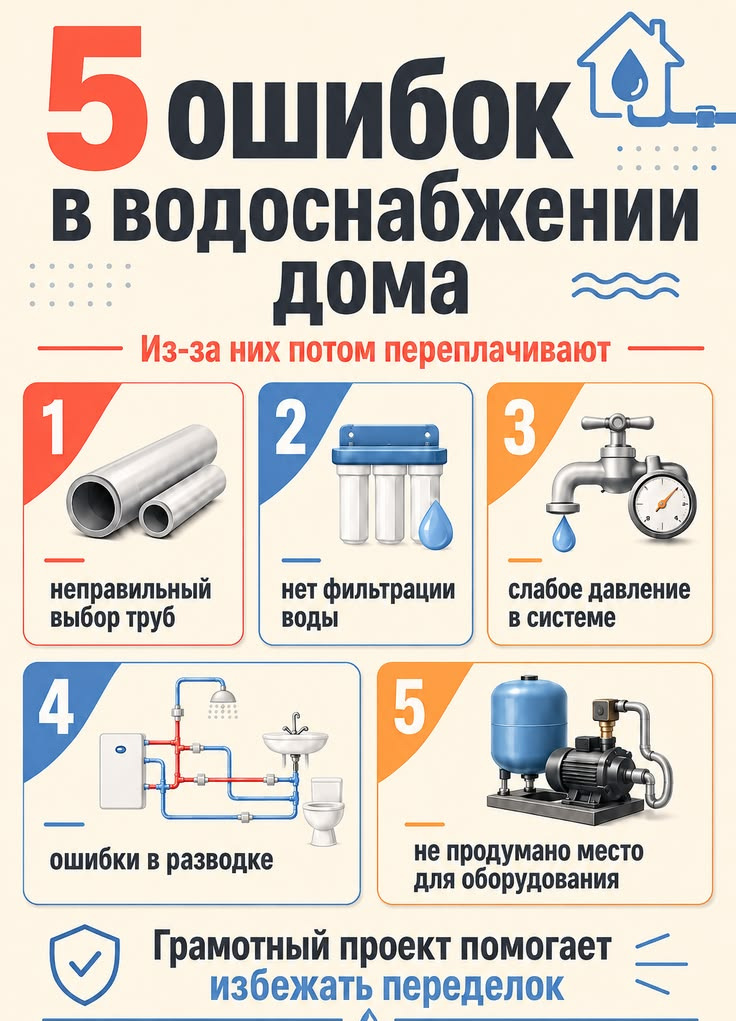 5 ошибок в водоснабжении дома